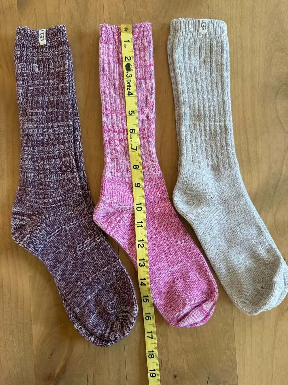 UGG Women's Rib Knit Slouchy 3 Pack Crew Socks New